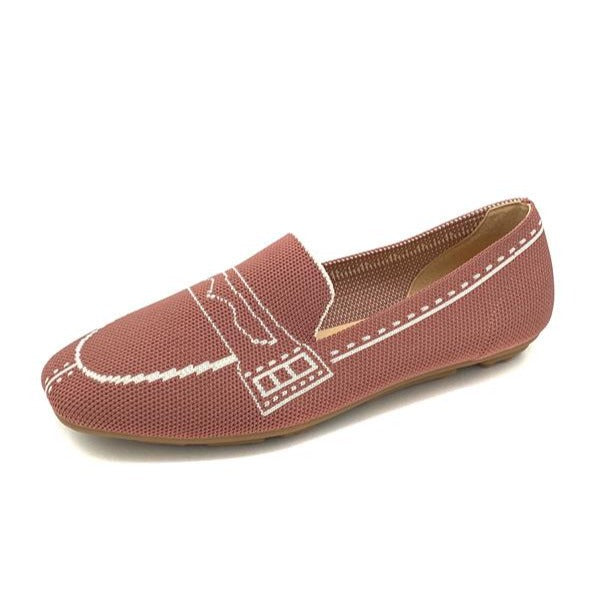 Damen Ballerina Schuhe Slip-On Leicht Atmungsaktiver Stoff-2
