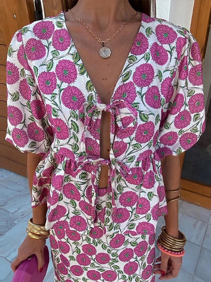 Variant image for Damen-Top, Blumenmuster, Polyester, elegant-8