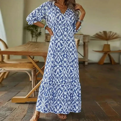 Damen-Maxikleid, Boho-Stil, mit langen Ärmel aus Polyester 2