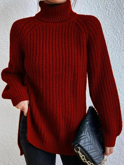 Damen-Strickpullover, Rollkragen, wärmendes Acryl-3