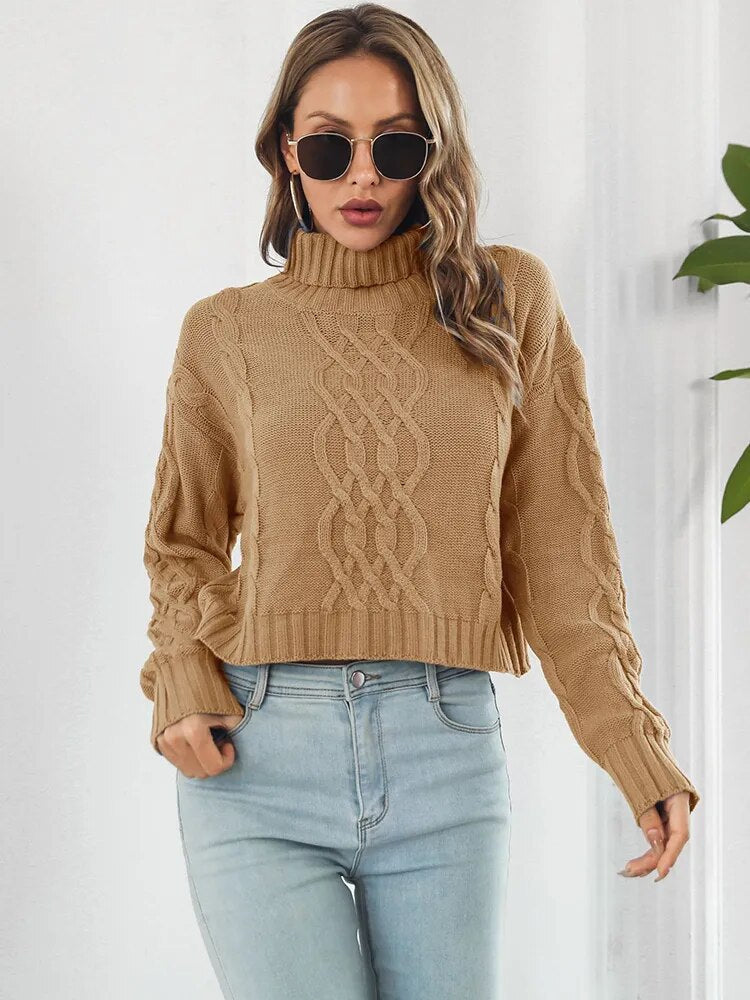 Damen-Strickpullover, Rollkragen, weiches Acryl-2
