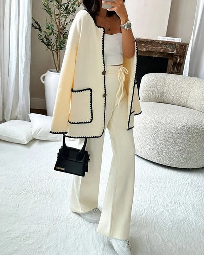 Damen-Set, zweiteilig, handgefertigte Details, Polyester, Elasthan-2