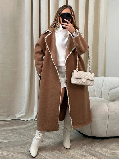 Damen-Mantel Elegant Polyester Wintermantel-5