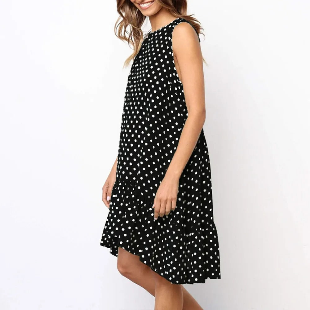 Damen A-Linien Kleid in Baumwolle Sommerchiffon-3