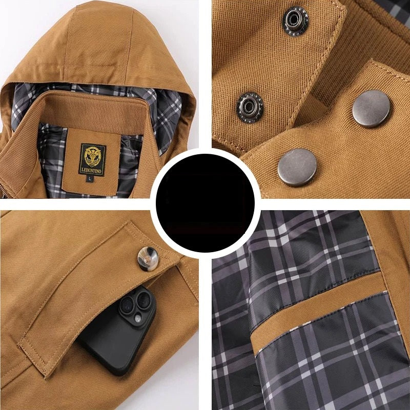 Herren-Winterjacke mit modernem, figurbetontem Design, 100% Baumwolle-3