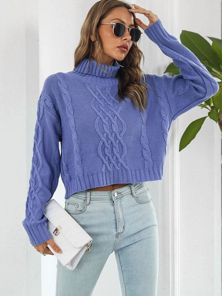 Damen-Strickpullover, Rollkragen, weiches Acryl-3