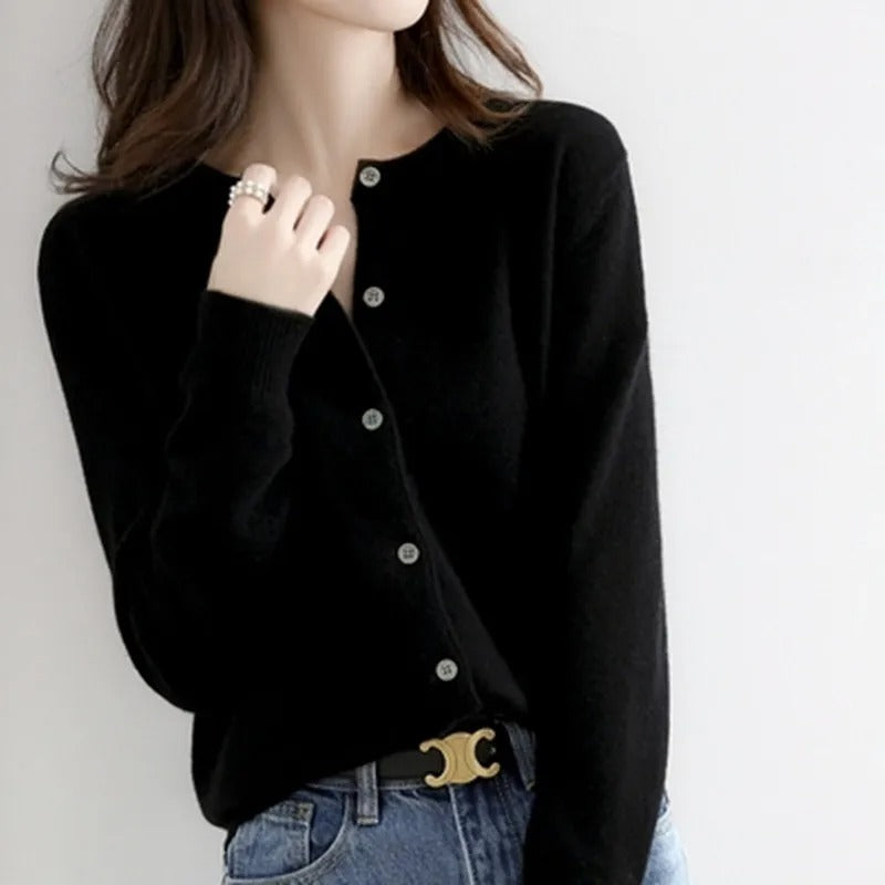 Variant image for Damen-Strickpullover, O-Ausschnitt, Polyester, für Herbst und Winter-1