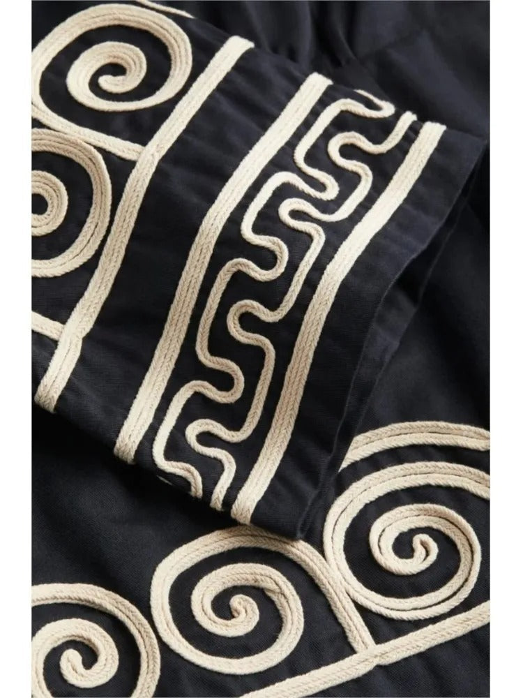 Damen-Maxikleid, Griechisch, Inspiriert, Langarmer Weicher Stoff 4