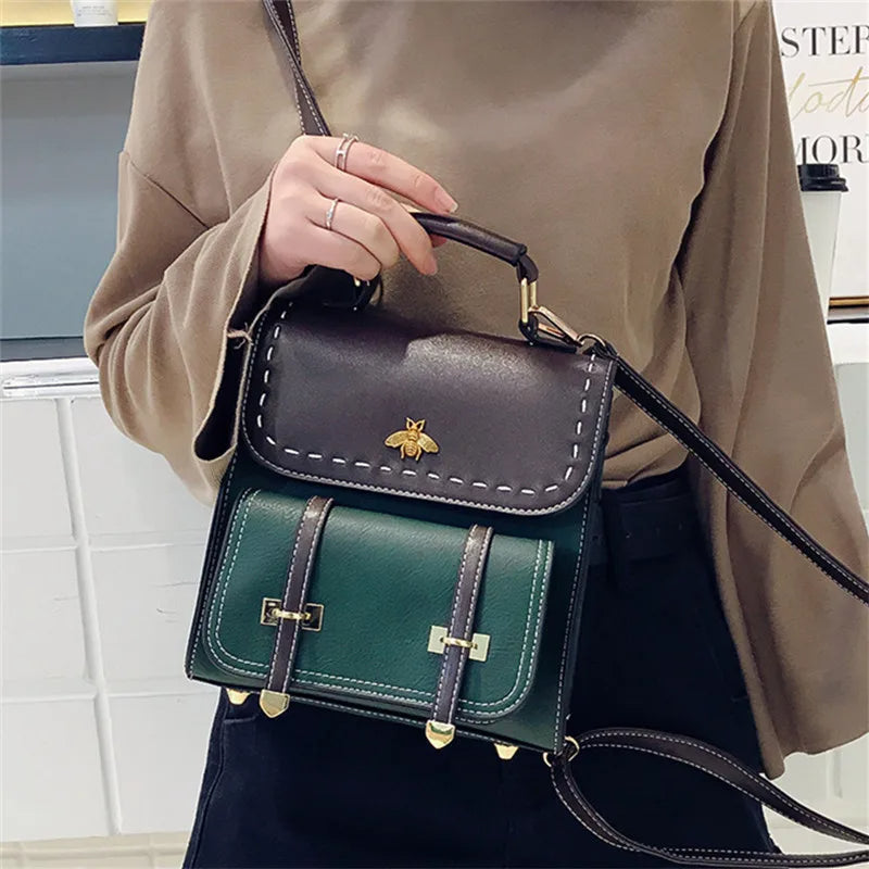 Vintage-Damenrucksack aus veganem Leder mit abnehmbaren Schulterriemen – Multifunktionale und geräumige Handtasche 6