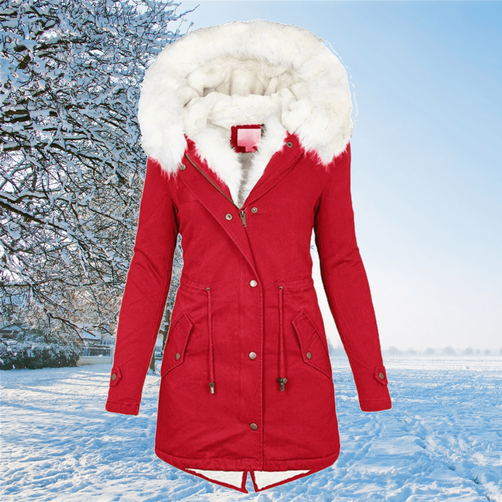 Langer Wintermantel Damen Gefüttert Polyester und Baumwolle-1