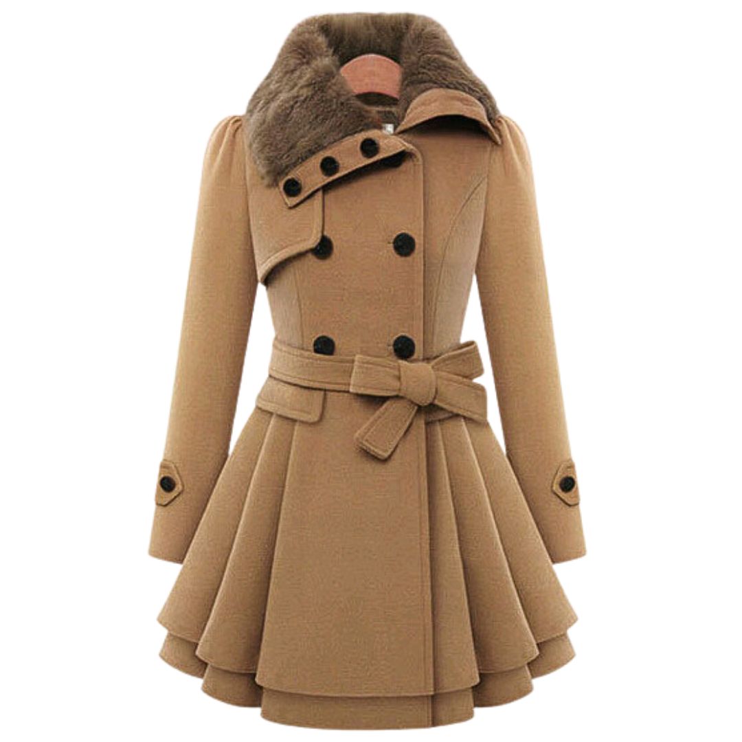 Damen-Trenchcoat, klassischer Stil, Stoffmischung 1