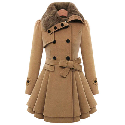 Damen-Trenchcoat, klassischer Stil, Stoffmischung 1