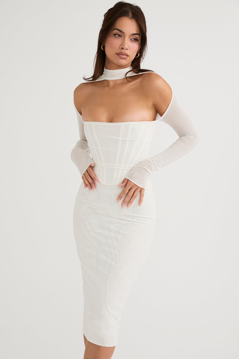Variantenbild für Damenkleid Midi Korsett Mesh Polyester-1