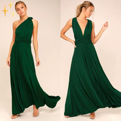 Maxikleid Damen Vielseitig Wickel-Design Lang Atmungsaktiver Stoff für Sommer-3
