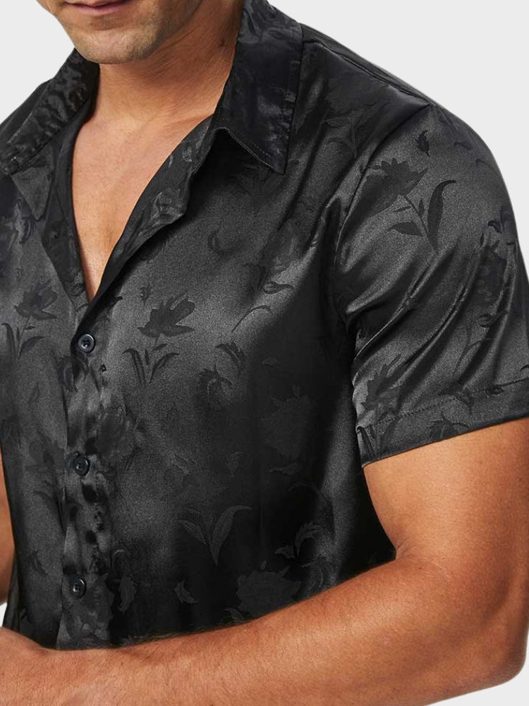 Damen-Bluse, kurzärmeliges Satin, leichter Sommer-5