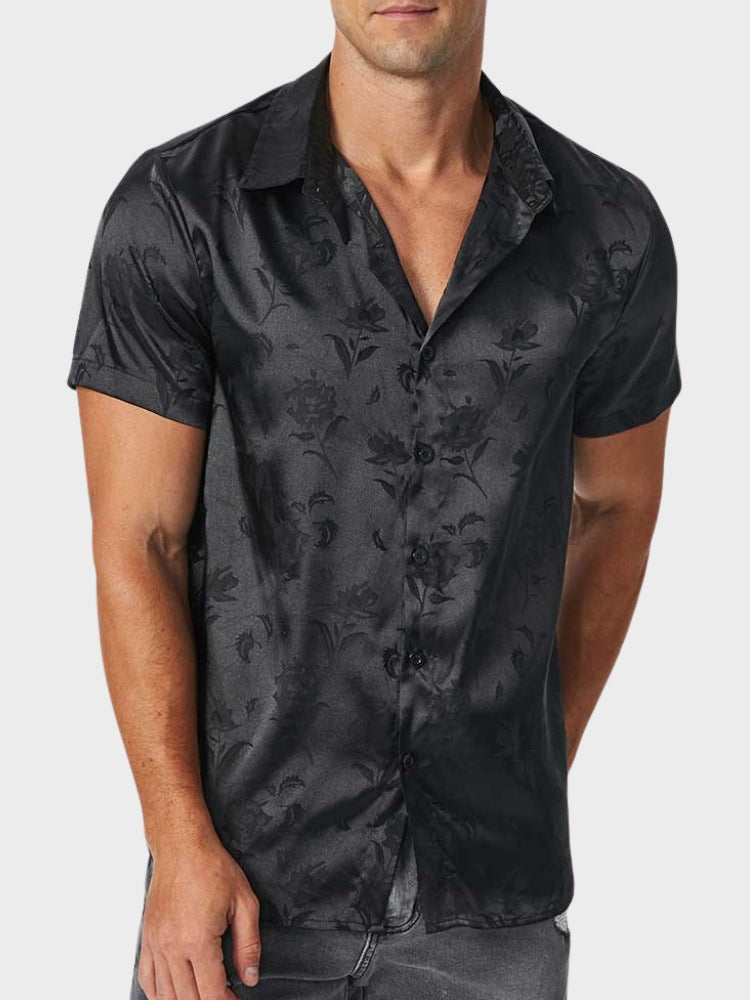 Damen-Bluse, kurzärmeliges Satin, leichter Sommer-2