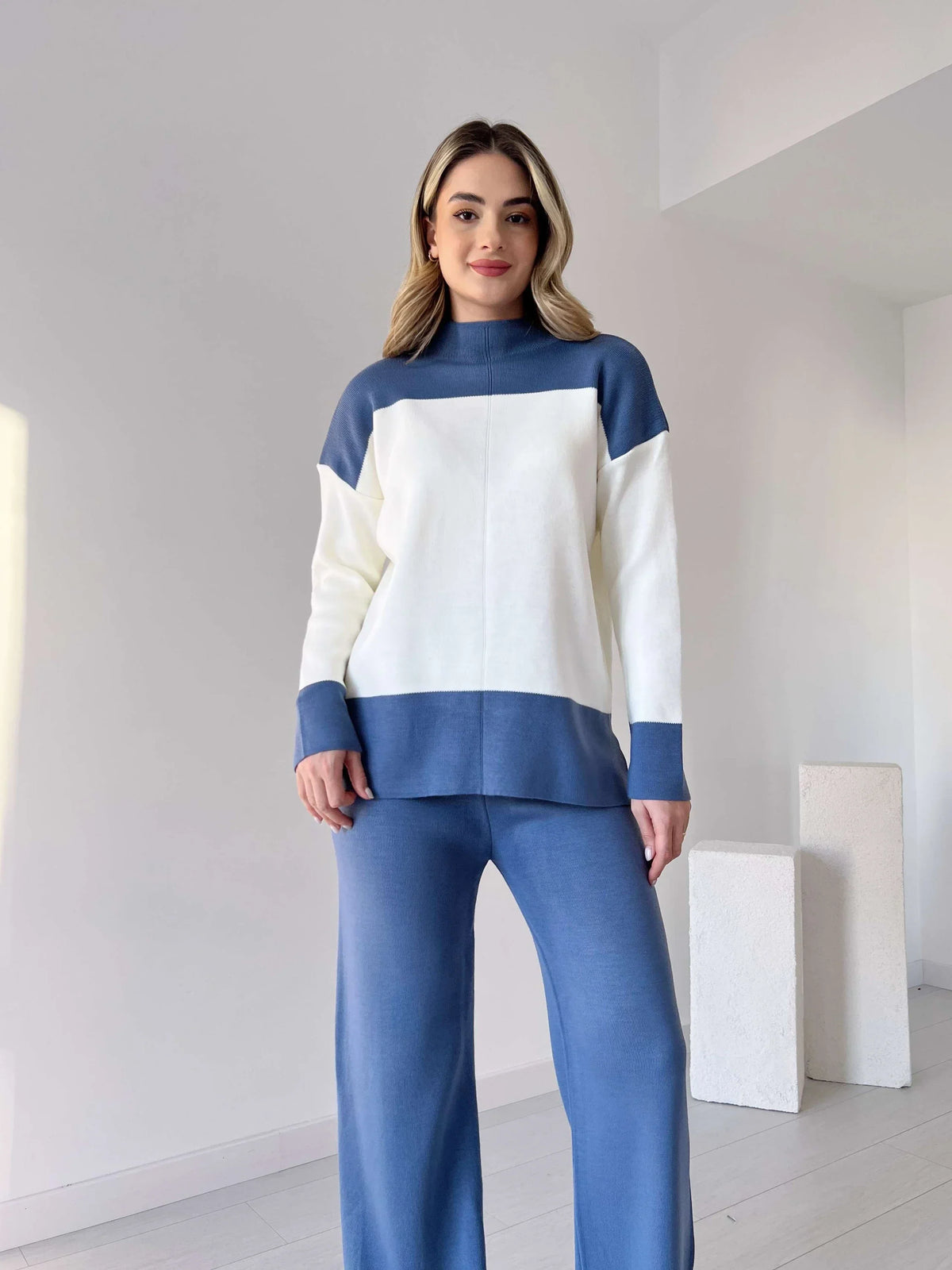 Damen-Loungewear-Set, elegante weiche Acrylmischung-5