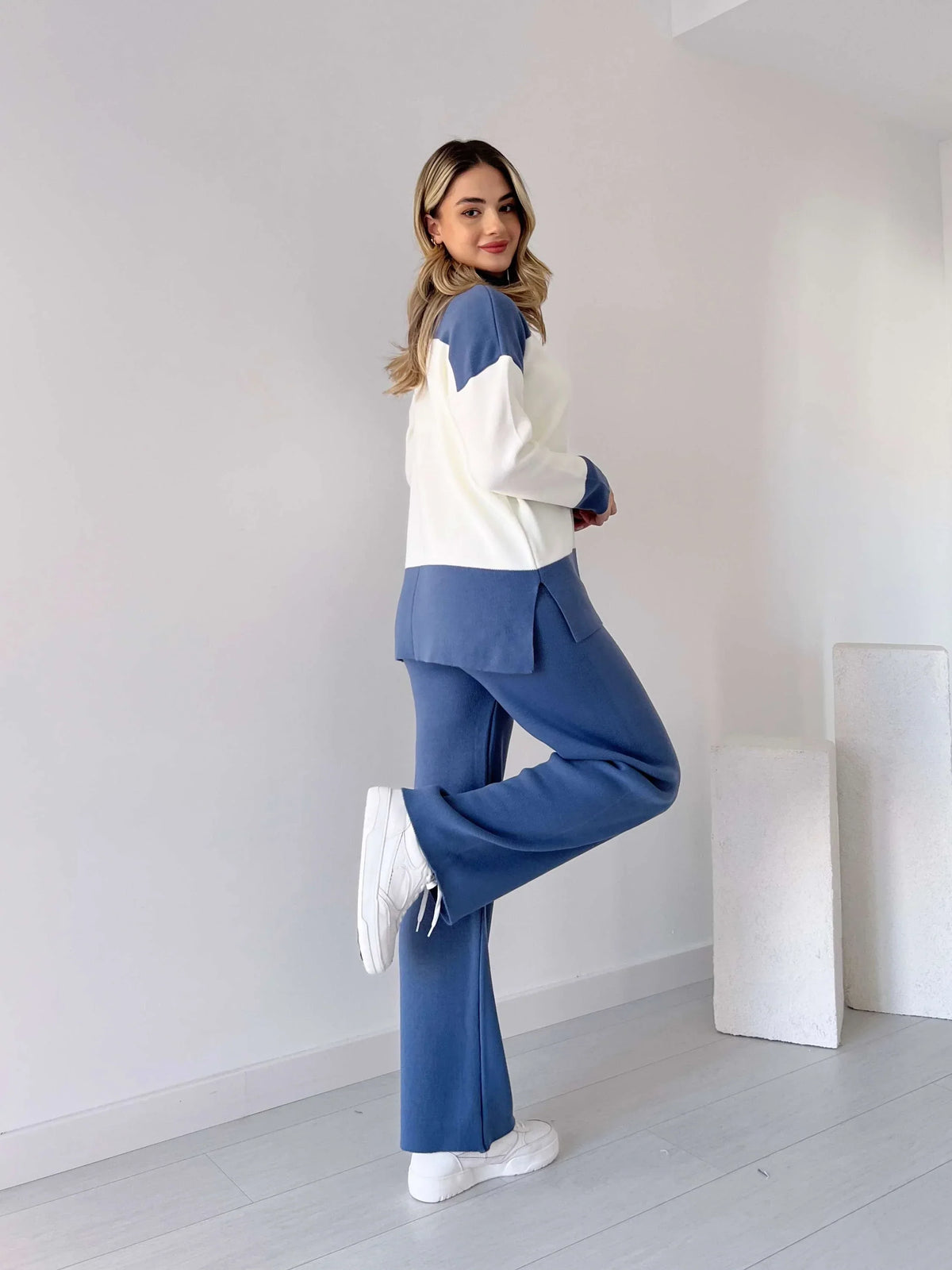 Damen-Loungewear-Set, elegante weiche Acrylmischung-4