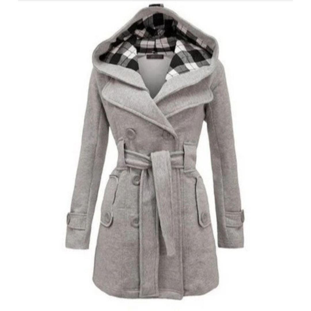 Langer Wintermantel Damen Isoliert Elegant Polyester-2
