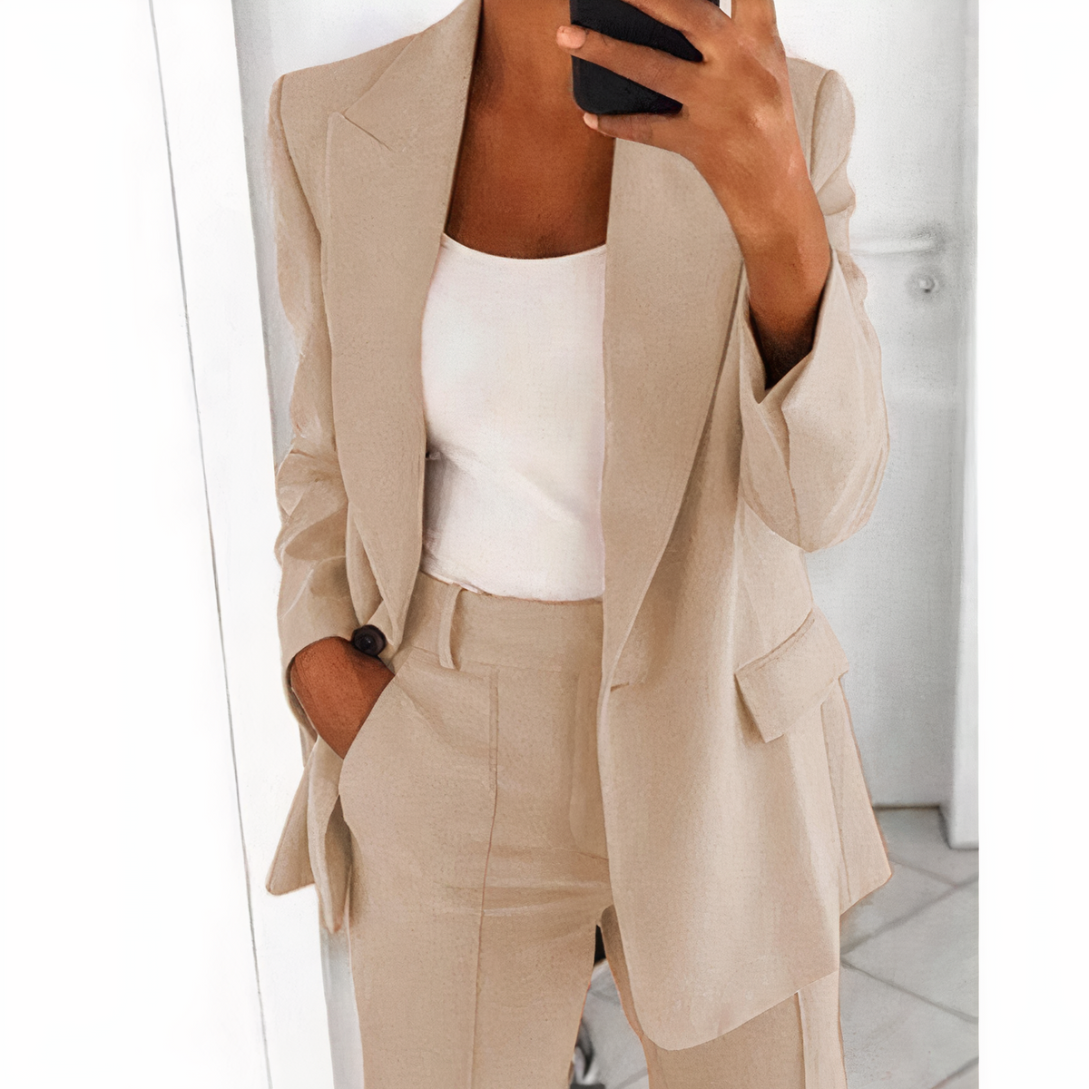Damen-Blazer, Set, maßgeschneidert, Jacke, Polyester und Elasthan 12