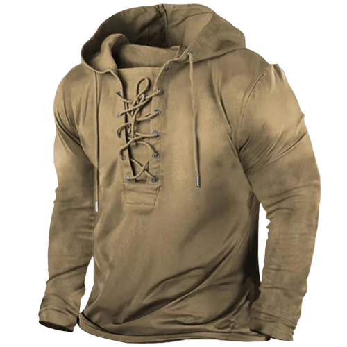 Damen-Hoodie im Vintage-Stil mit Kordelzug und Seitentaschen aus 100% Baumwolle-3