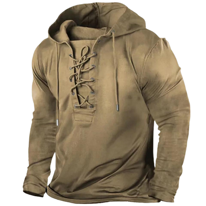 Damen-Hoodie im Vintage-Stil mit Kordelzug und Seitentaschen aus 100% Baumwolle-3