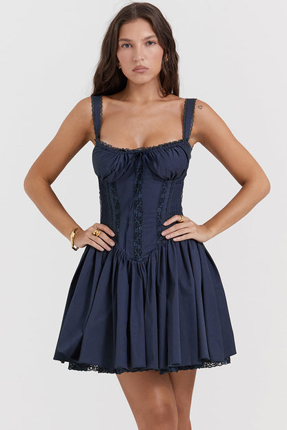 Damen-Kleid, Mini-Korsett, elegant, Polyester-5