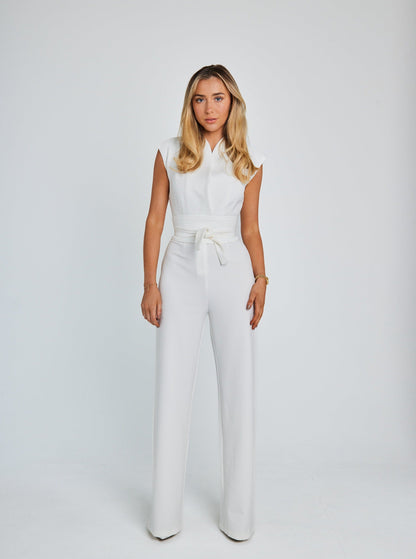 Damen-Jumpsuit Ärmellos Schlicht Polyester-3