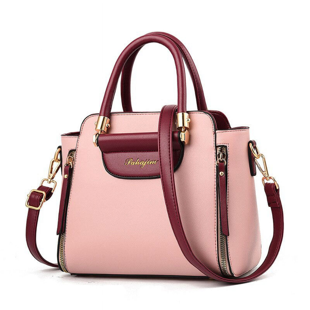 Variant image for Damen-Handtasche, zweifarbiges PU-Leder, elegante Schultertasche-1