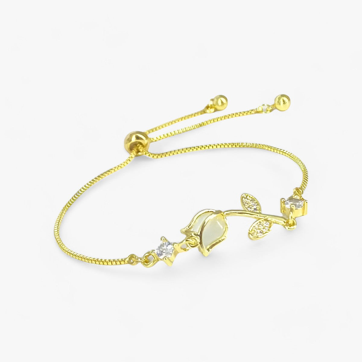 Variant image for Damen Charm-Armband Tulpenmotiv Zirkonium Opal Rose-1