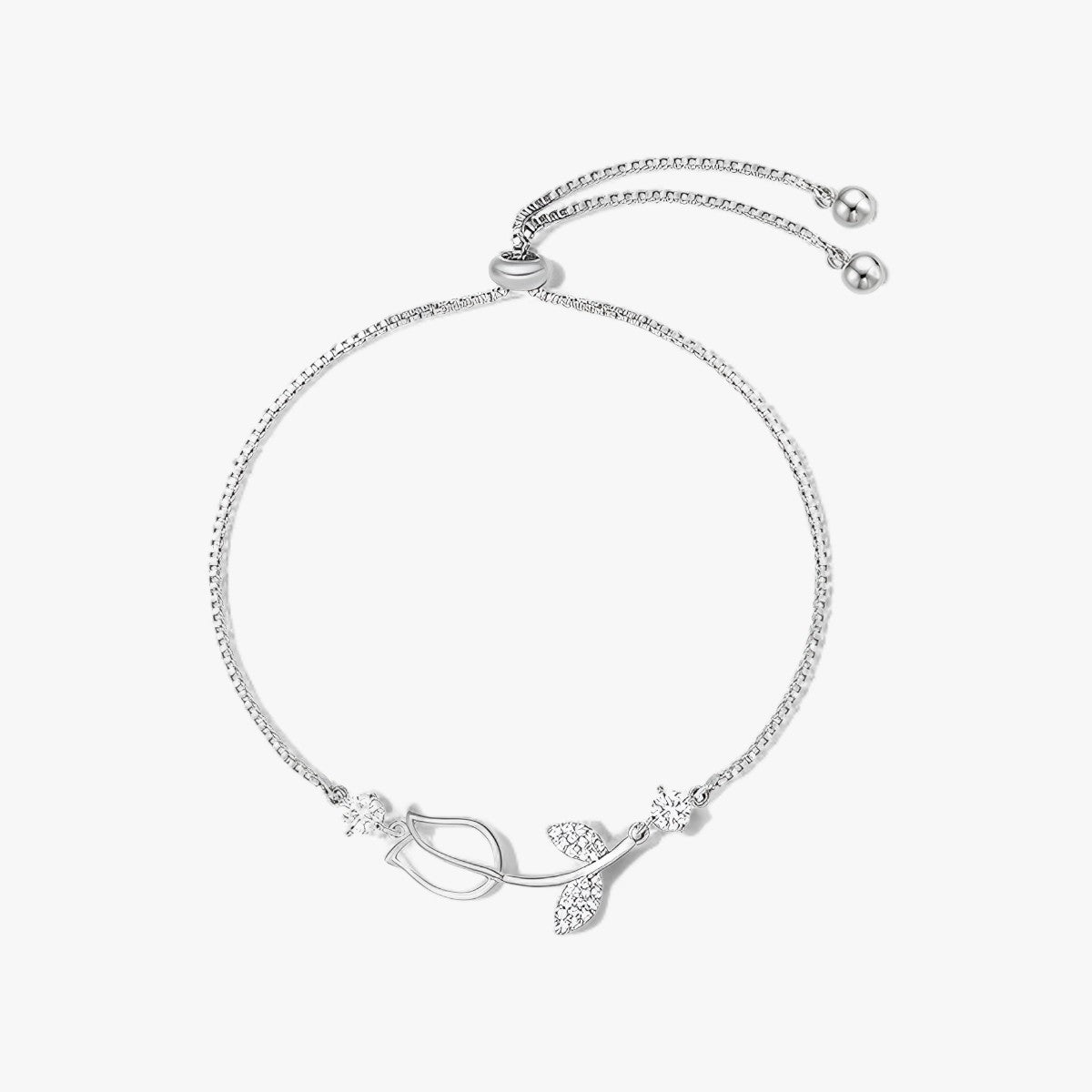 Variant image for Damen Charm-Armband Tulpenmotiv Zirkonium Opal Rose-2