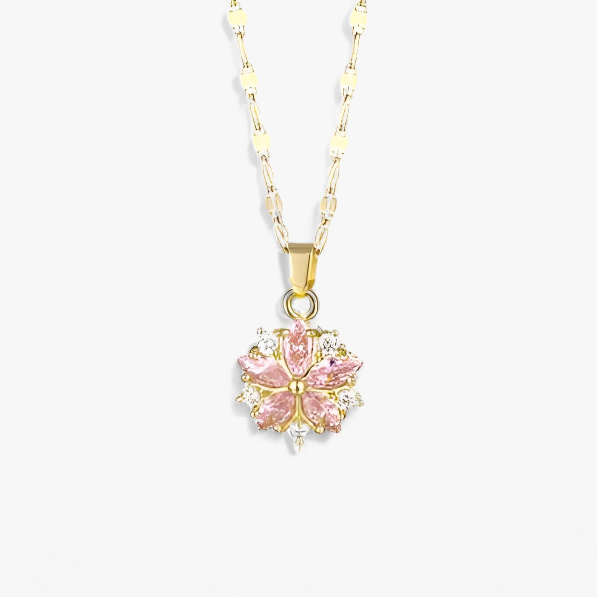 Damen-Anhänger, rosa Sakura, Edelstahl-1