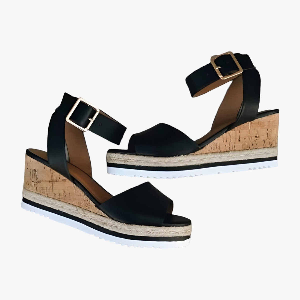 Orthopädische Keilsandalen für Damen aus Veganleder – komfortable Plateausohle mit 3 cm Absatzhöhe und flexibler Passform 5