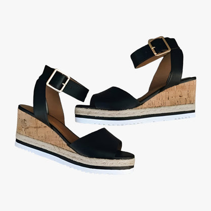 Orthopädische Keilsandalen für Damen aus Veganleder – komfortable Plateausohle mit 3 cm Absatzhöhe und flexibler Passform 5