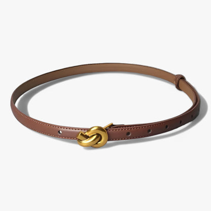 Damen-Ledergürtel, Knotenschnalle, echtes Leder-6