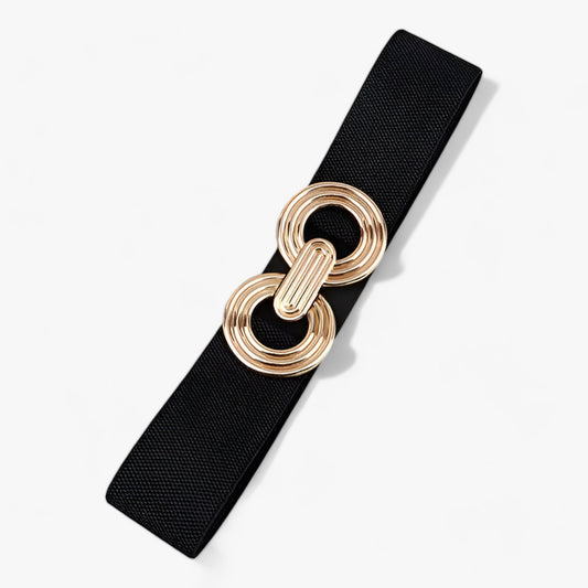 Damen-elastischer Taillengürtel, runde Schnalle, verstellbares Design-1