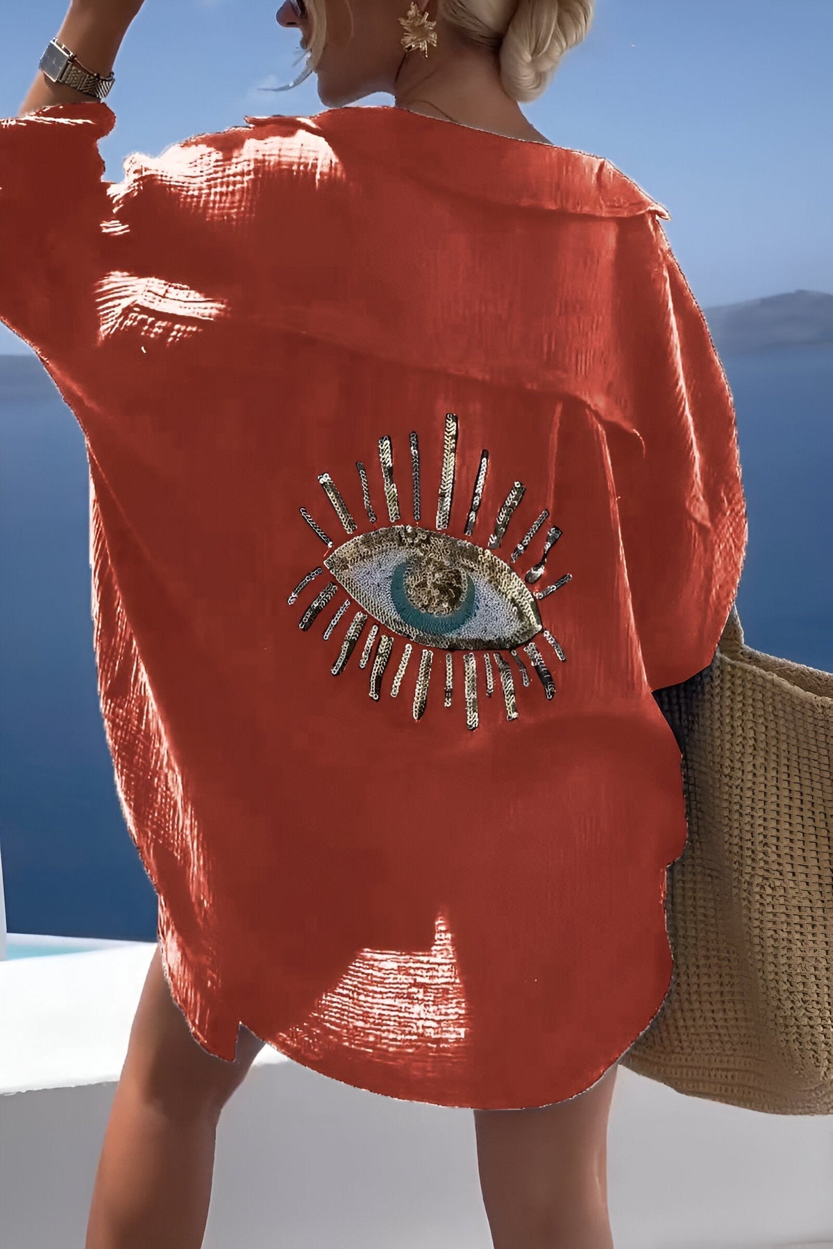 Variant image for Damen Hemd Polo Perlenmuster Baumwolle-33