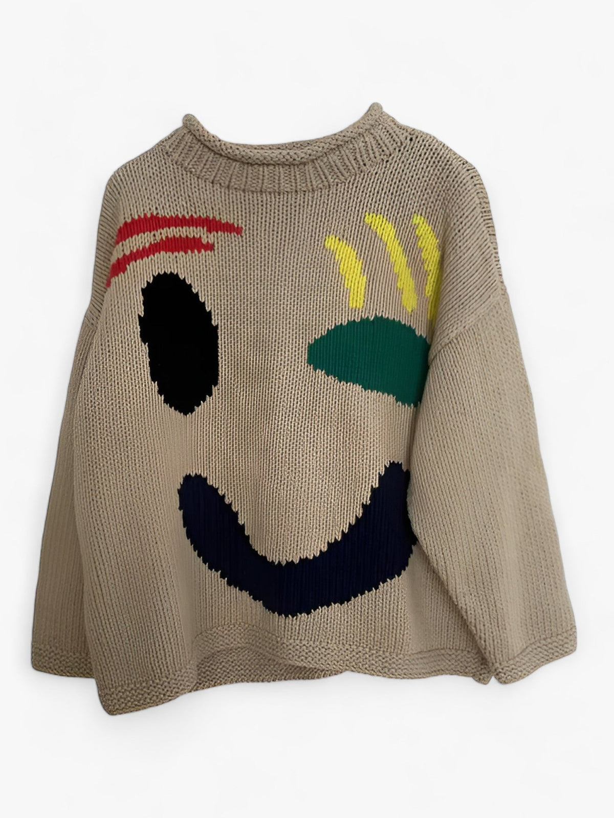 Herrenpullover im lockeren Schnitt aus Polyester mit gesticktem Smiley-Gesicht – weicher und bequemer Casual-Pullover 4