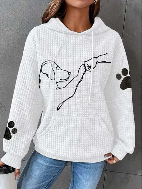 Herren-Hoodie, mit Hunde-Print, weicher Baumwolle, lässige Passform 12