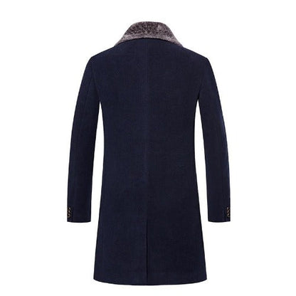 Herren-Winterjacke, lang, modernes Design, hochwertiger Stoff-3