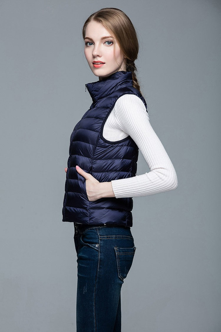 Damen-Daunenweste, ärmellos, leichte Wärme, Polyamid/Nylon-1
