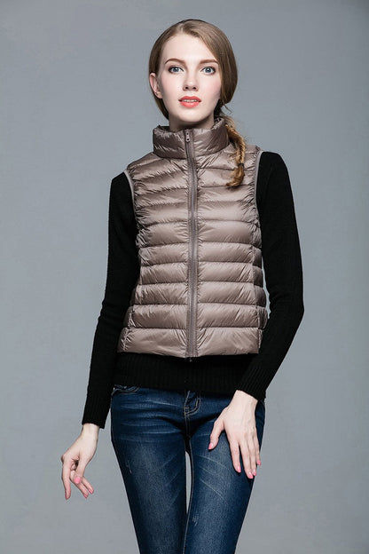 Damen-Daunenweste, ärmellos, leichte Wärme, Polyamid/Nylon-2