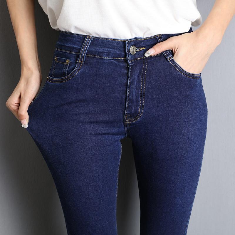 Damen-Jeans High Waist Stretch Klassischer Stil Baumwolle Polyester-1