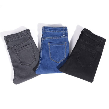Damen-Jeans High Waist Stretch Klassischer Stil Baumwolle Polyester-4