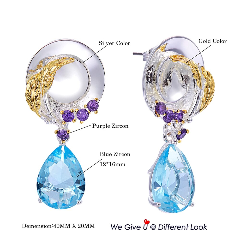 Damen-Drop, Ohrringe, Zirkonia, aus Kupfer-5