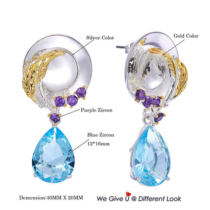 Damen-Drop, Ohrringe, Zirkonia, aus Kupfer-5