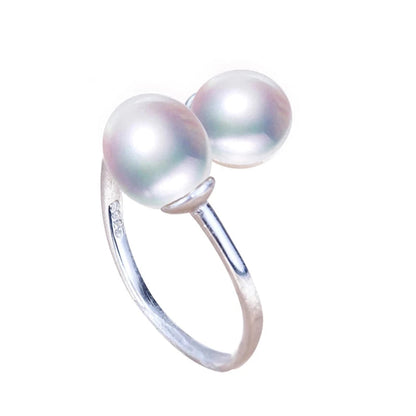 Ring aus 925em Sterlingsilber mit Süßwasserperlen, Wassertropfenform-1