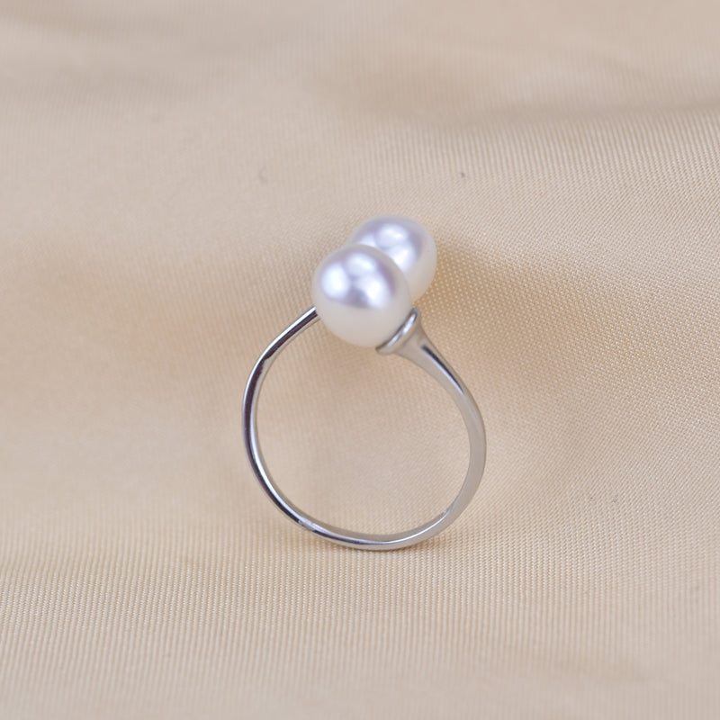 Ring aus 925em Sterlingsilber mit Süßwasserperlen, Wassertropfenform-4