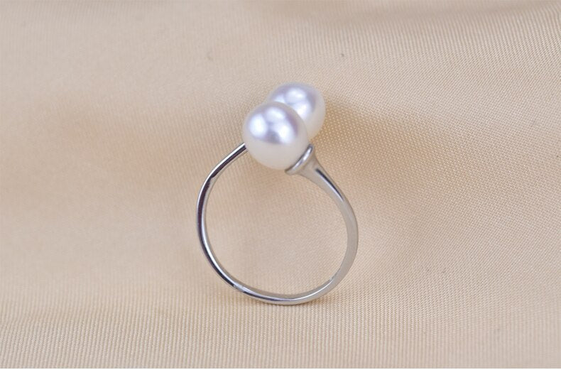Ring aus 925em Sterlingsilber mit Süßwasserperlen, Wassertropfenform-3