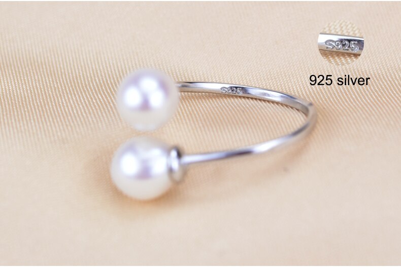 Ring aus 925em Sterlingsilber mit Süßwasserperlen, Wassertropfenform-5